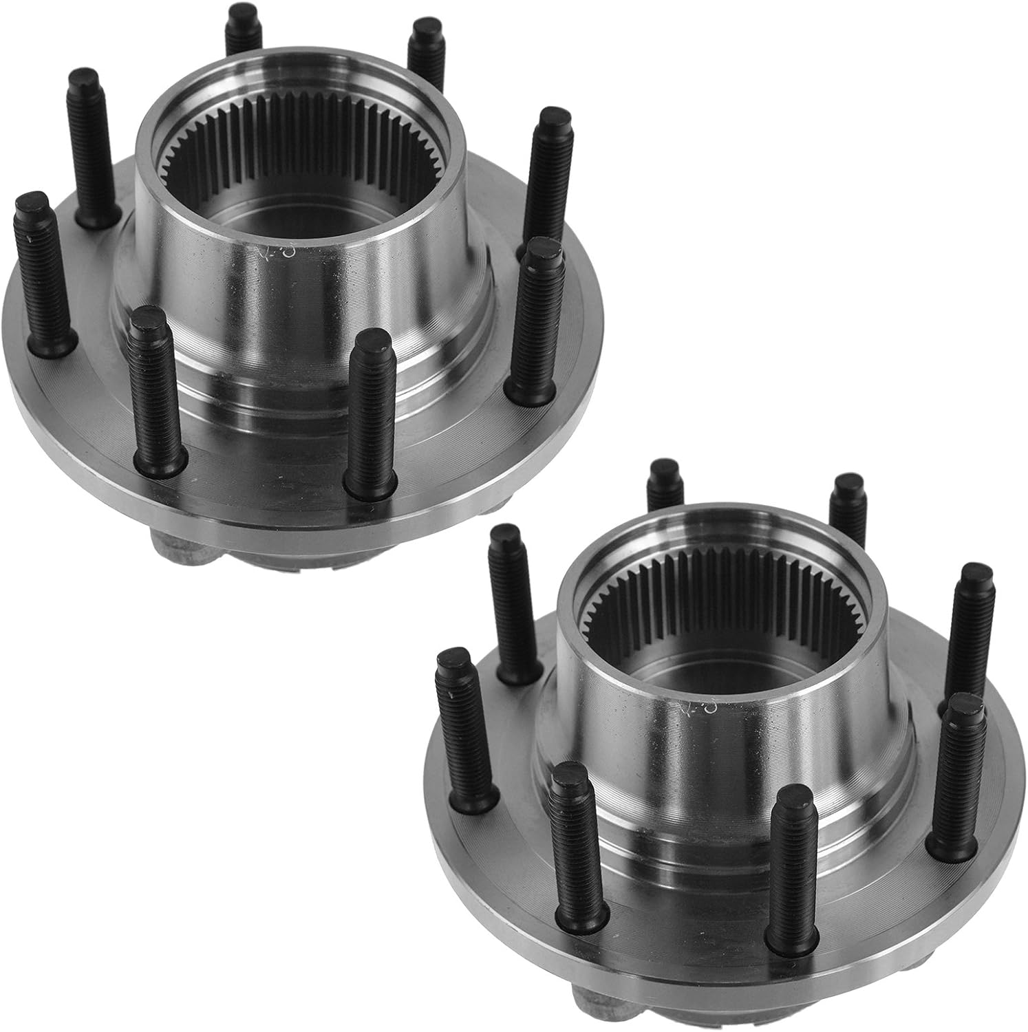 TRQ Front Driver and Passenger Side Wheel Bearing and Hub Assembly Set 2 Piece Compatible with 2000-2001 Ford F-250 Super Duty 4 Wheel Drive 2 Wheel ABS Brakes Single Rear Wheels SRW