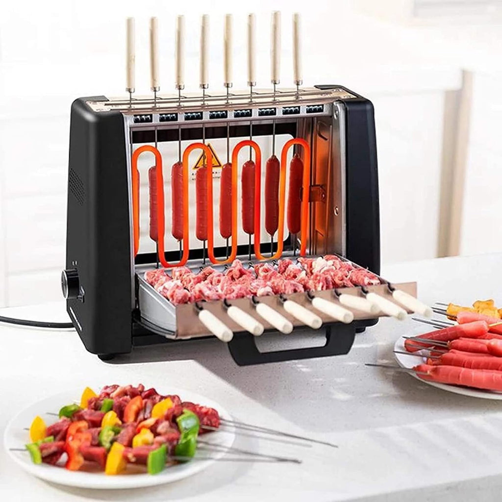 Electric Barbecue Grill and 1200W Smokeless Vertical Grill,360°Automatic Rotating Lamb Skewers Vertical Grill, Cooks Kebabs,Skewers and Roasts,Easy to Clean(16 String):Patio,Lawn,Garden