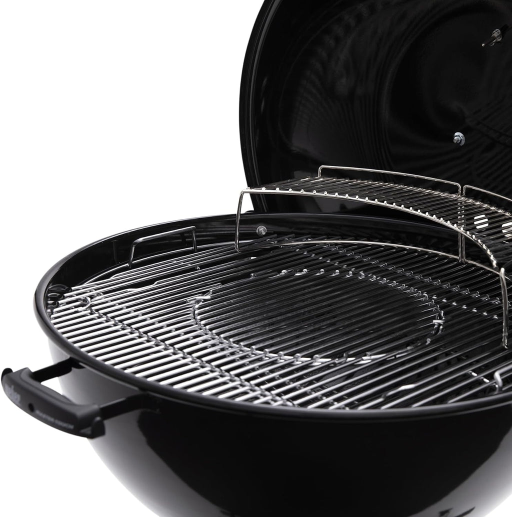 Weber Master-Touch Charcoal Grill, 26-Inch, Black – Premium Outdoor BBQ Grill with Tuck-Away Lid Holder & One‑Touch™ Cleaning System, Porcelain‑Enameled Kettle