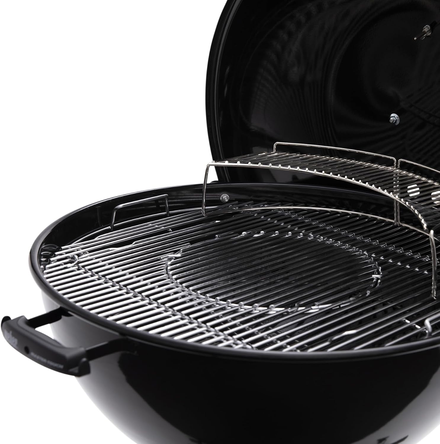 Weber Master-Touch Charcoal Grill, 26-Inch, Black – Premium Outdoor BBQ Grill with Tuck-Away Lid Holder & One‑Touch™ Cleaning System, Porcelain‑Enameled Kettle