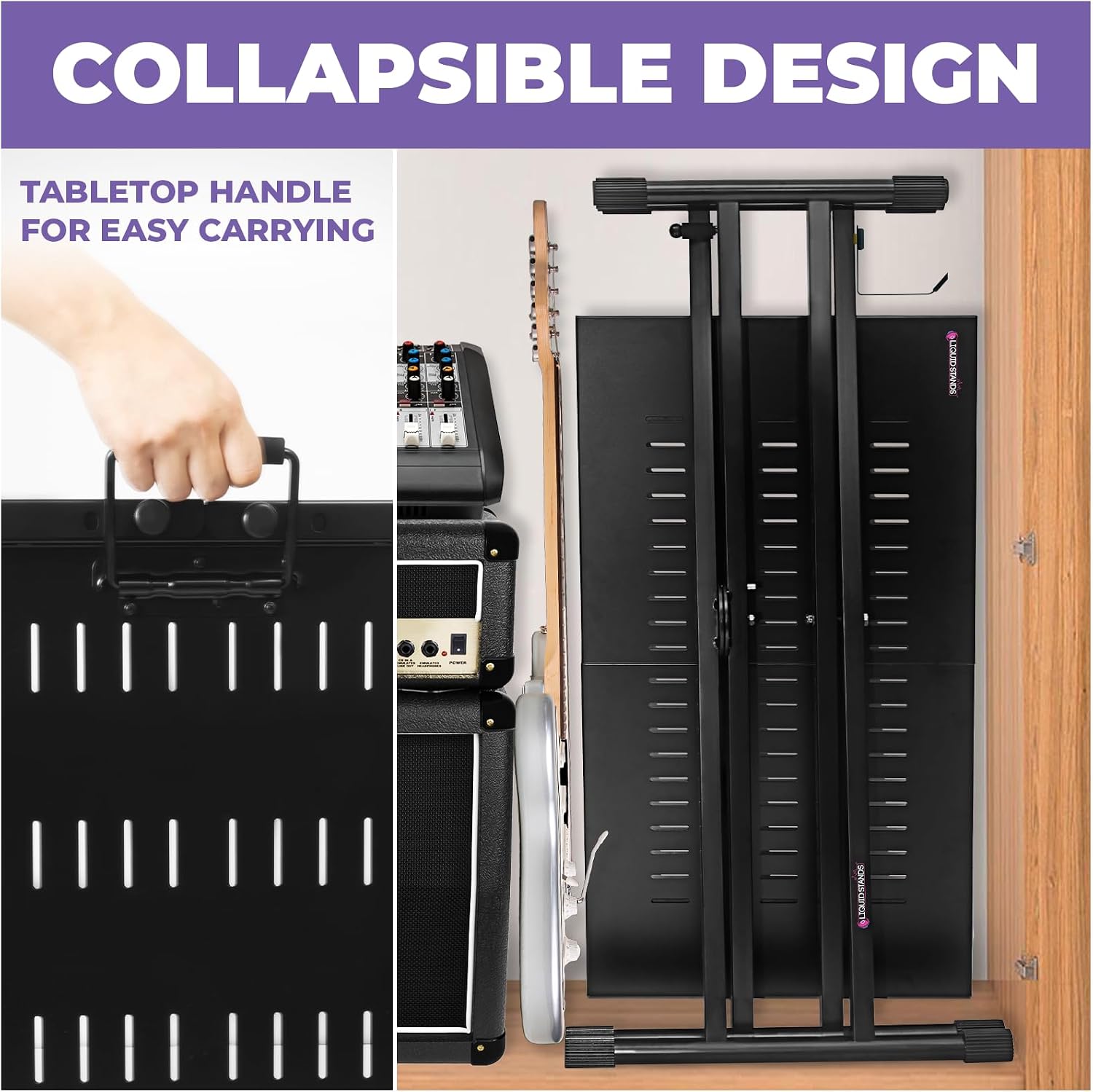 Liquid Stands Expandable DJ Table Stand Portable Audio Mixer Stand - DJ Stand for Laptop & Controller - Midi Keyboard Stand & Synth Stand - DJ Booth Portable X Style Keyboard Stand & Tabletop DJ Desk