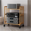 4-Tier HiFi Audio Rack - Adjustable Media Tower for DVD/Cd/Turntable Stereo Equipment - Perfect Entertainment Storage Unit for Living Room Office Or Corner-W-55cm-2 Tier-B