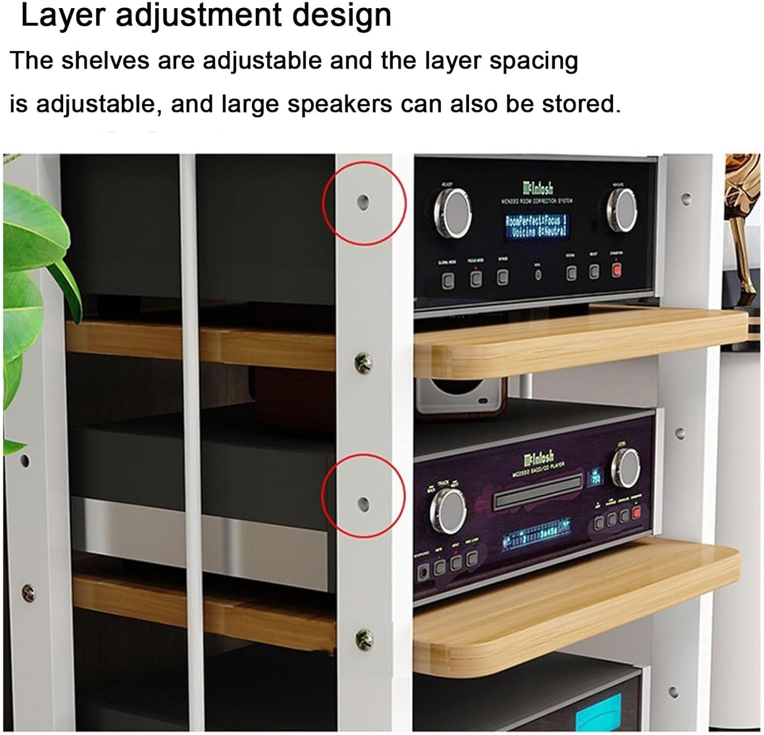 Tier spacing Adjustable Amplifier Racks Mobile Audio and Video Equipment Rack Professional Audio Equipment Cabinet Audio-Visual Tripod with Wheels (Color : A-50X45X100cm)