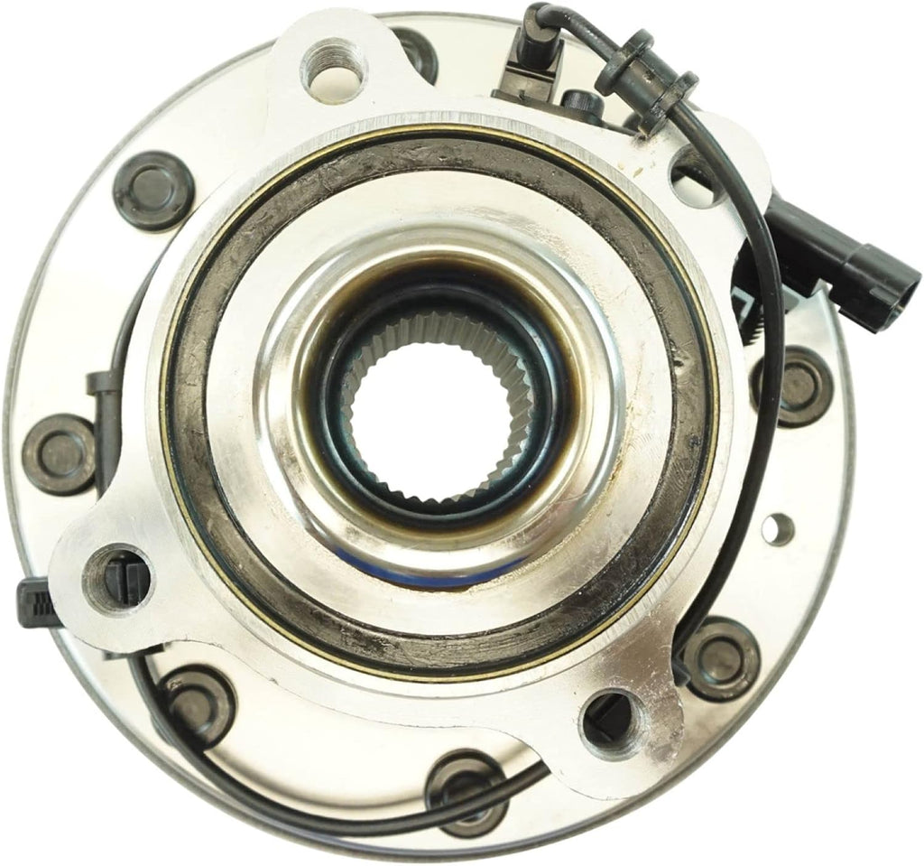 TRQ Front Left and Right Wheel Bearing and Hub Assembly 2 Piece Set for 4 Wheel Drive Single Rear Wheel Models ONLY Compatible with 2011-2019 Chevy Silverado/Sierra 2500HD/3500HD 4x4 SRW