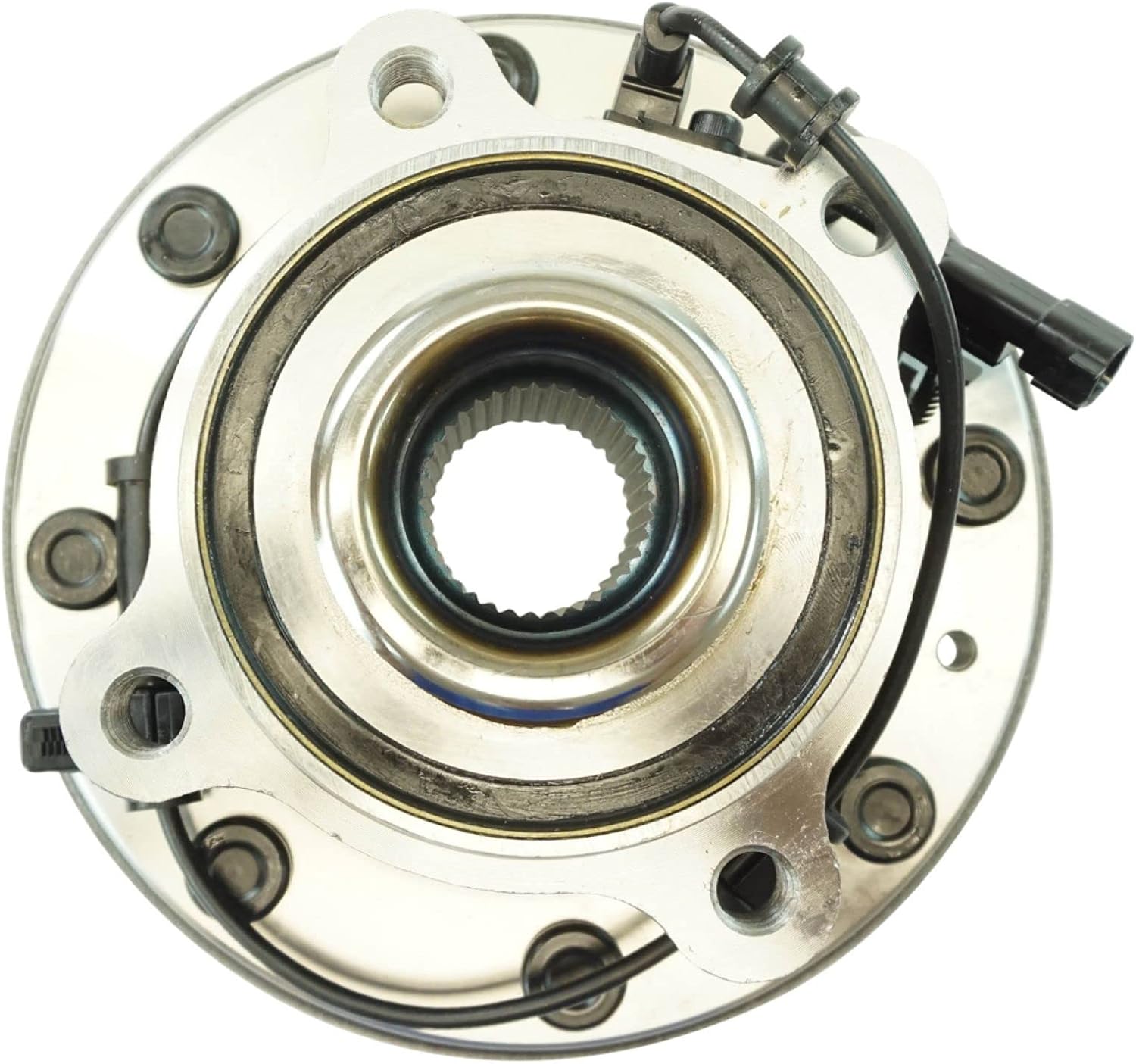 TRQ Front Left and Right Wheel Bearing and Hub Assembly 2 Piece Set for 4 Wheel Drive Single Rear Wheel Models ONLY Compatible with 2011-2019 Chevy Silverado/Sierra 2500HD/3500HD 4x4 SRW