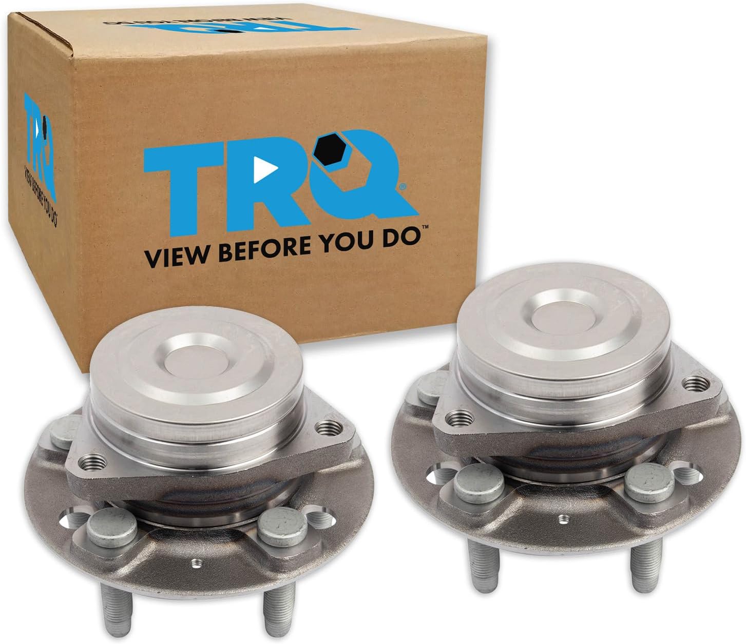TRQ 2 Piece Front Wheel Bearing & Hub Assembly Set Compatible with 2014-2016 Cadillac CTS