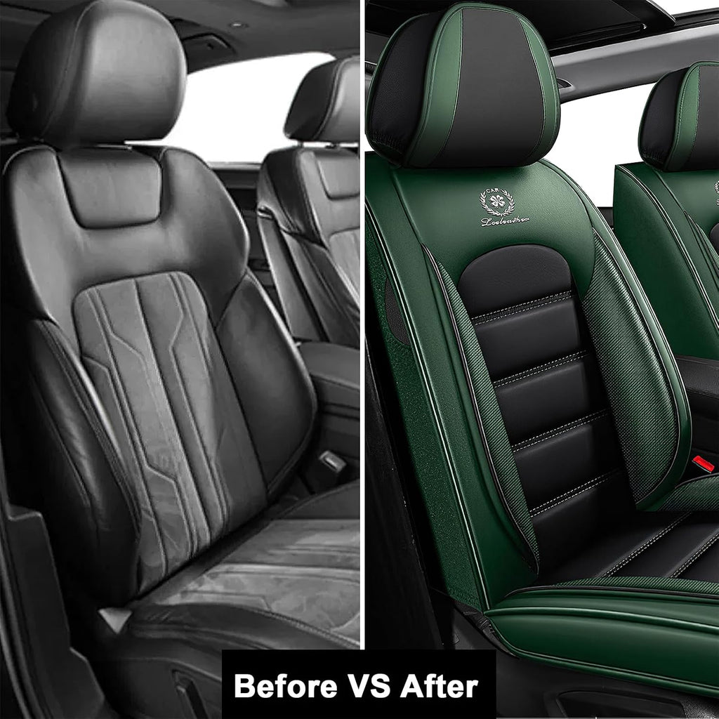 2 Seat Covers for Subaru Outback 2000-2026 Breathable Car Seat Covers,Anti-Slip Waterproof Car Seat Protectors with Airbag,Automotive Vehicle Cushion with Storage Pockets (Standard,Green)