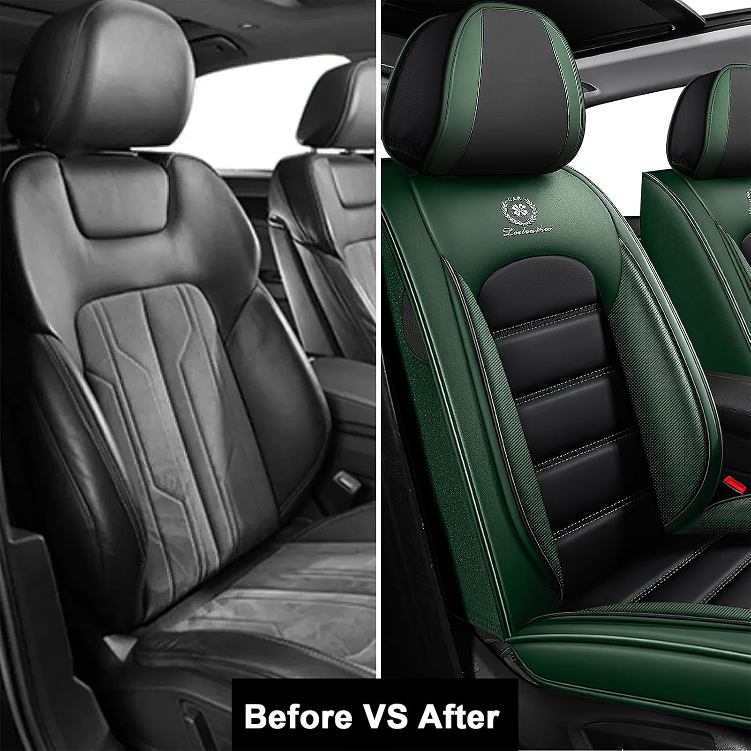 2 Seat Covers for Subaru Outback 2000-2026 Breathable Car Seat Covers,Anti-Slip Waterproof Car Seat Protectors with Airbag,Automotive Vehicle Cushion with Storage Pockets (Standard,Green)
