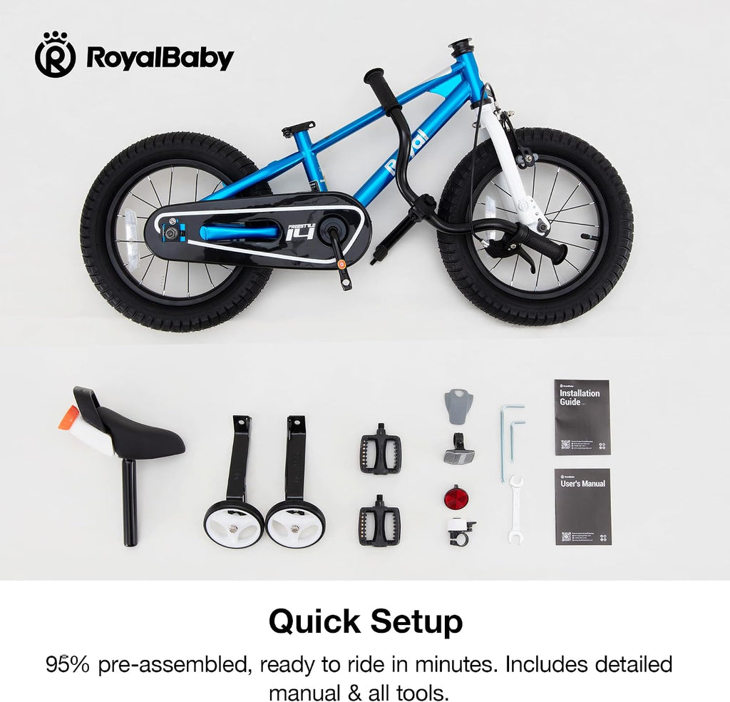 RoyalBaby Kids Bike Freestyle Classic 12 14 16 18 Inch Children Bicycle for Ages 3-10 Years Toddler to Big Kids