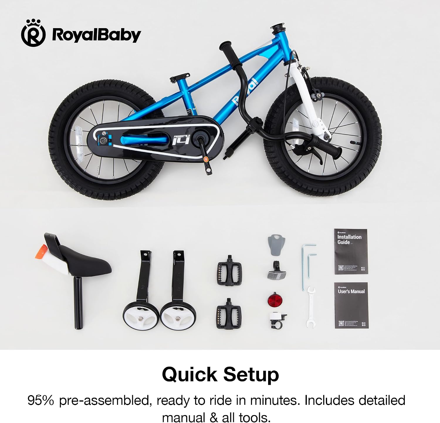 RoyalBaby Kids Bike Freestyle Classic 12 14 16 18 Inch Children Bicycle for Ages 3-10 Years Toddler to Big Kids