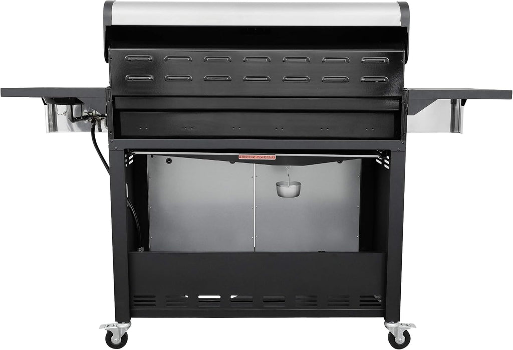 Kenmore 6-Burner Propane Gas BBQ Grill with Side Burner, 73,000 BTUs, Stainless Steel Cabinet Grill with Cast Iron Grates for Outdoor Cooking, Backyard BBQ, Patio, Large Parties