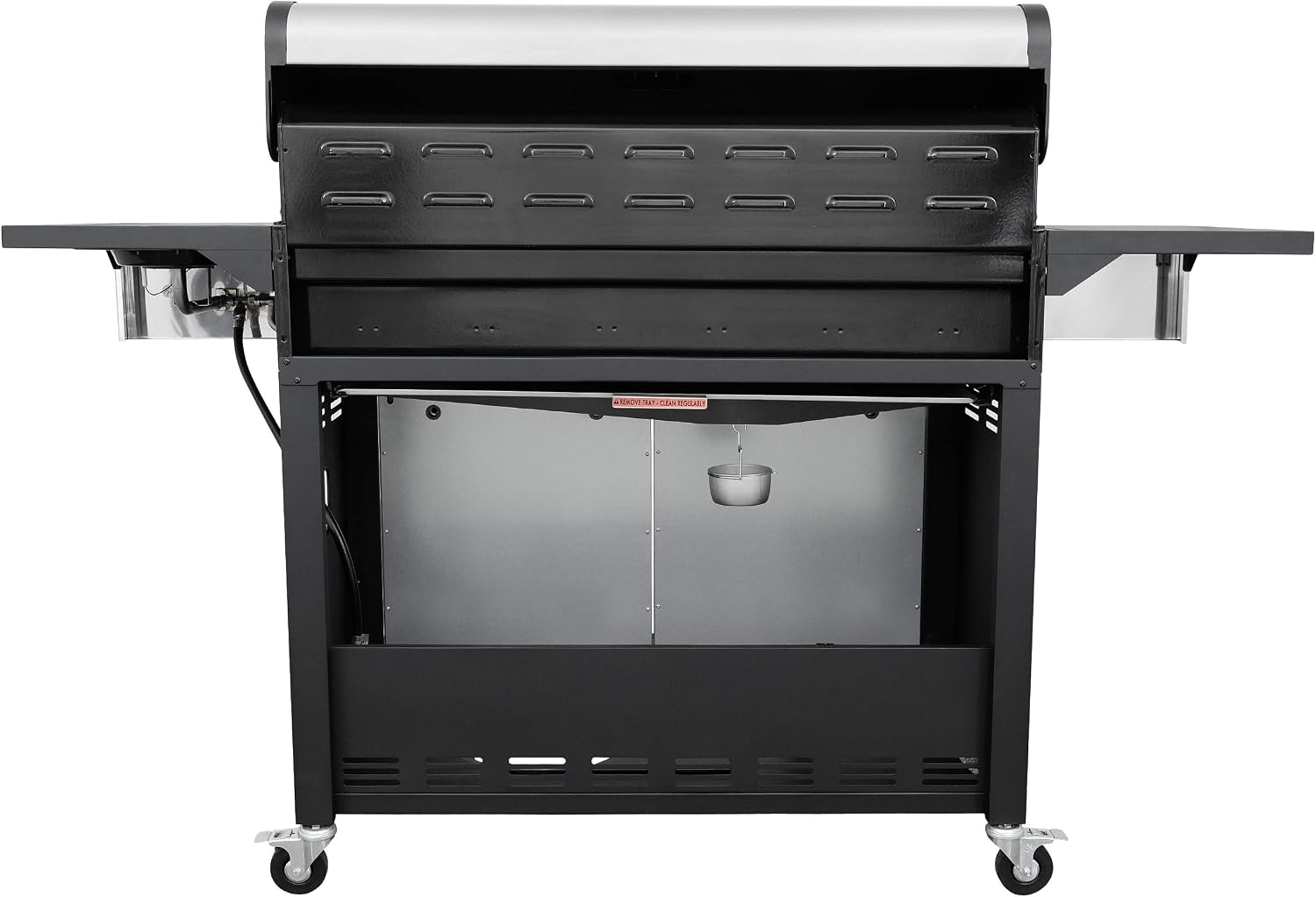 Kenmore 6-Burner Propane Gas BBQ Grill with Side Burner, 73,000 BTUs, Stainless Steel Cabinet Grill with Cast Iron Grates for Outdoor Cooking, Backyard BBQ, Patio, Large Parties