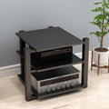 Modern Media Storage Cabinet, Audio Video Stand, AV Tower Rack, Stereo Media Cabinet, Black Entertainment Center (70x55x65cm) - Stylish Home Organization Solution