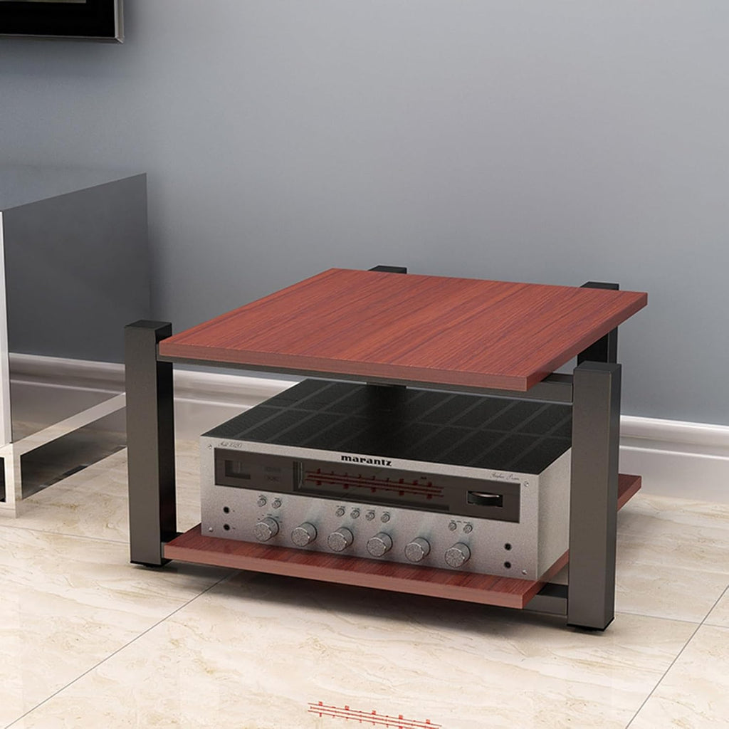Modern Media Storage Cabinet, Audio Video Stand, AV Tower Stereo Rack, Stylish Brown Audio Cabinet, 70x55x40cm for Home Theater, Entertainment Center, Space-Saving Design