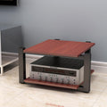 Modern Media Storage Cabinet, Audio Video Stand, AV Tower Stereo Rack, Stylish Brown Audio Cabinet, 70x55x40cm for Home Theater, Entertainment Center, Space-Saving Design