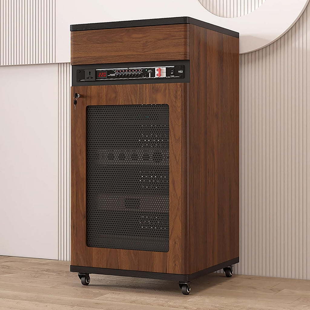 Walnut Media Storage Cabinet - 52x55x108cm, DVD Display & Audio Tower for Game Consoles, DVD Players, and Media Equipment - Stylish Console Cabinet with Storage Rack