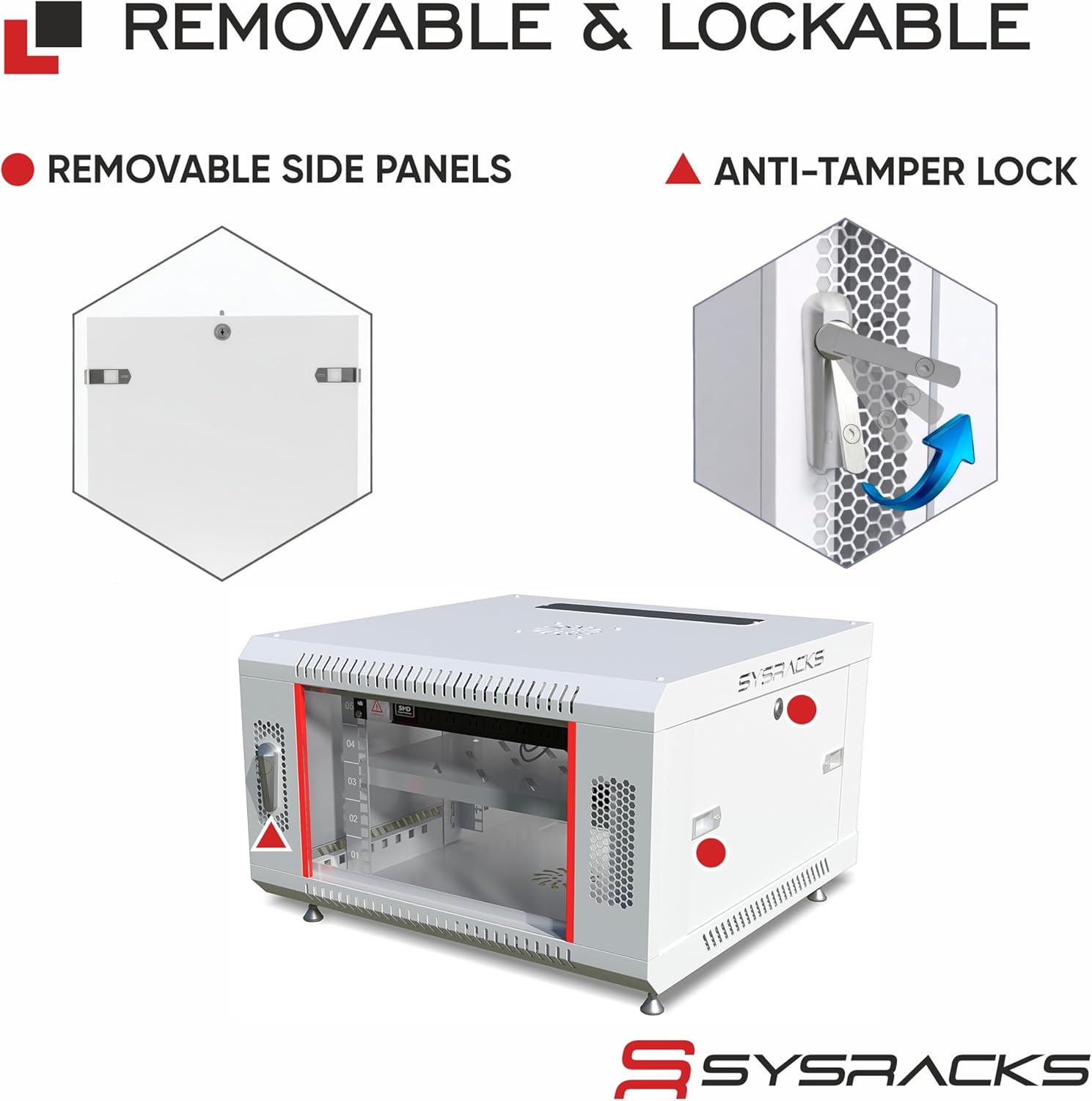 6U Wall Mount Server Rack Cabinet, 19' Locking Network Rack, 24' Deep, Glass Door, with Fan, PDU and Shelf