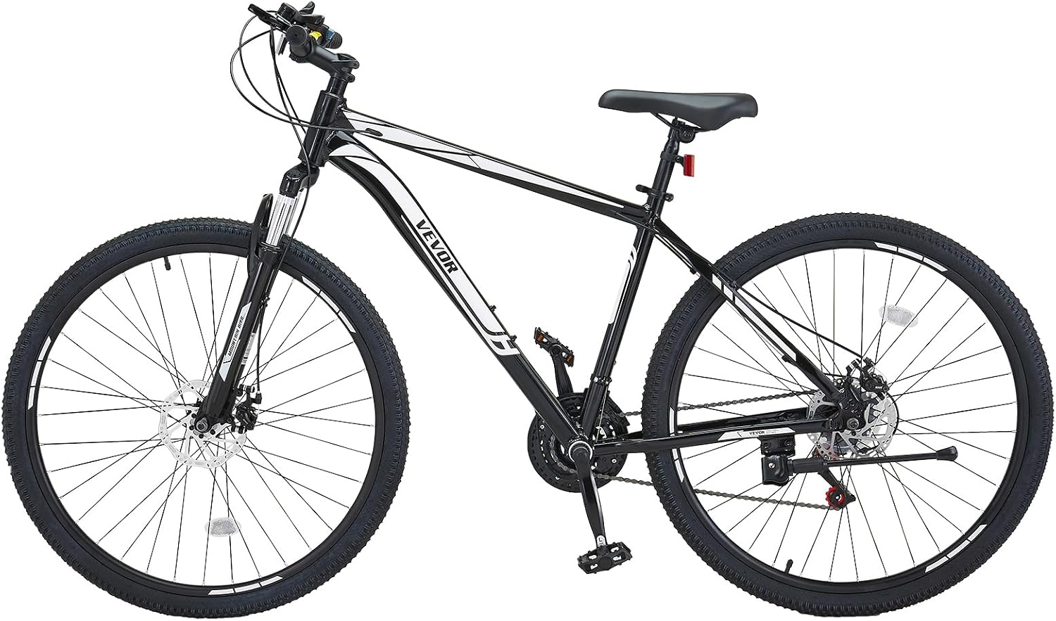 VEVOR Mountain Bike for Men/Women, 20'/26'/29' Sizes, 7/21/24 Speed Twist Shifting, Front or Dual Suspension, Dual Disc Brakes, Comfort Saddle, Sleek Colors