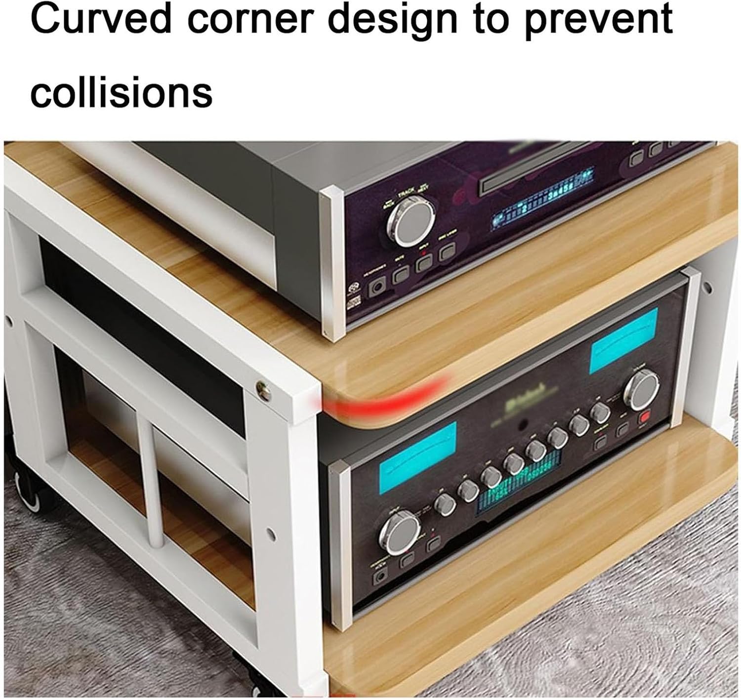 Tier spacing Adjustable Amplifier Racks Mobile Audio and Video Equipment Rack Professional Audio Equipment Cabinet Audio-Visual Tripod with Wheels (Color : B-50X45X100cm)