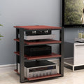Red AV Cabinet - 90cm Audio Rack for Stereo & Record Player, Media Tower Stand for Home, Office & Theater, Stylish Storage for Audio Components and Media Equipment.