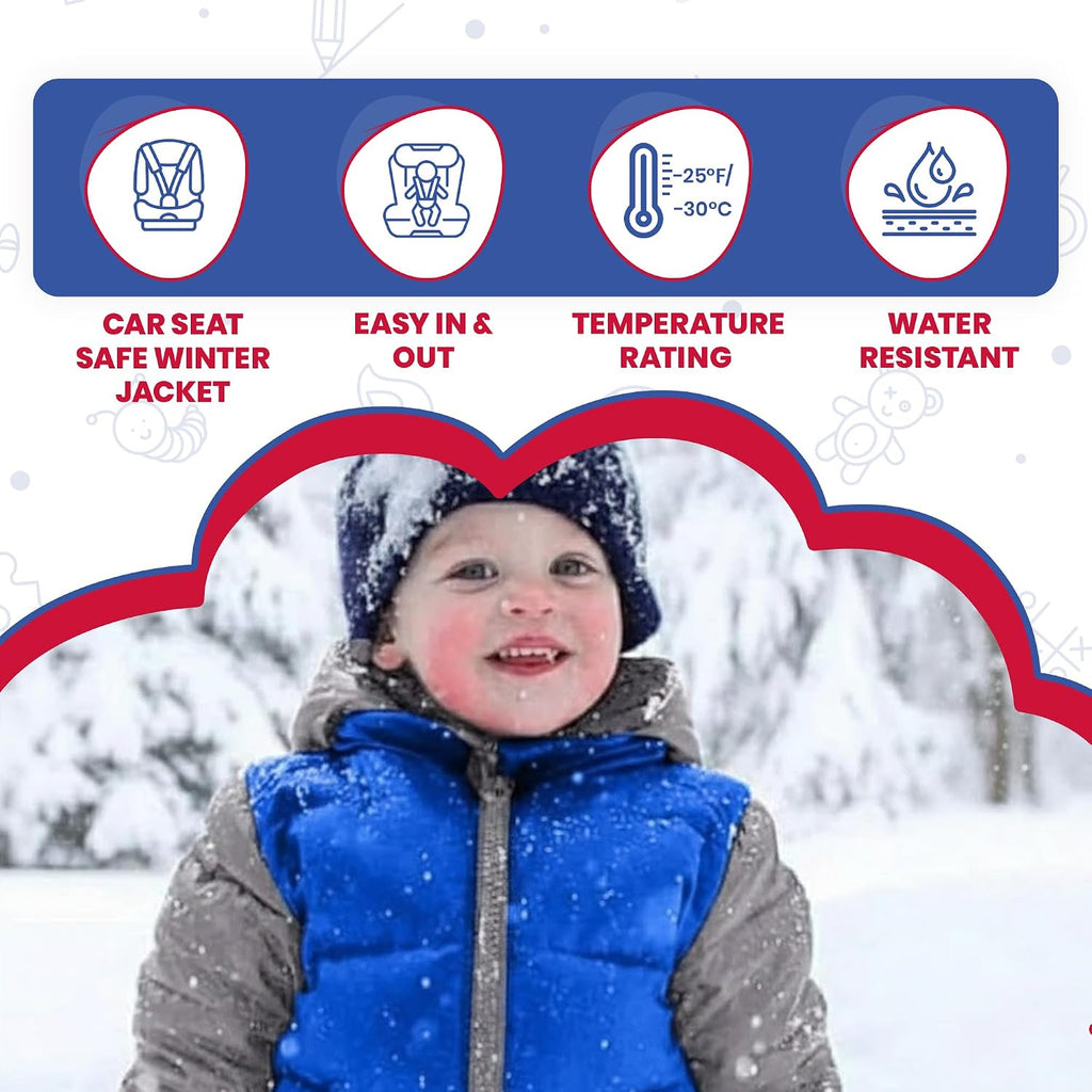 ONE KID The Road Coat Down | Car Seat Safe Winter Jacket | Crash Tested | Unisex | 12 Months-8 Years