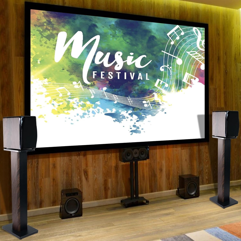 31.5 Inch (80CM) - Pair- Wood Speaker Stands for Home-Cinema HiFi Desktop and Satellite Speakers Monitor Stands, Enhanced Audio Listening Experience for Home Theaters