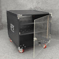Rack Audio Tower AV Media Stand Corner Audio Tower with Storage Shelves and Steel Frame, Equipment Console Shelf Corner Entertainment Center(Black2)