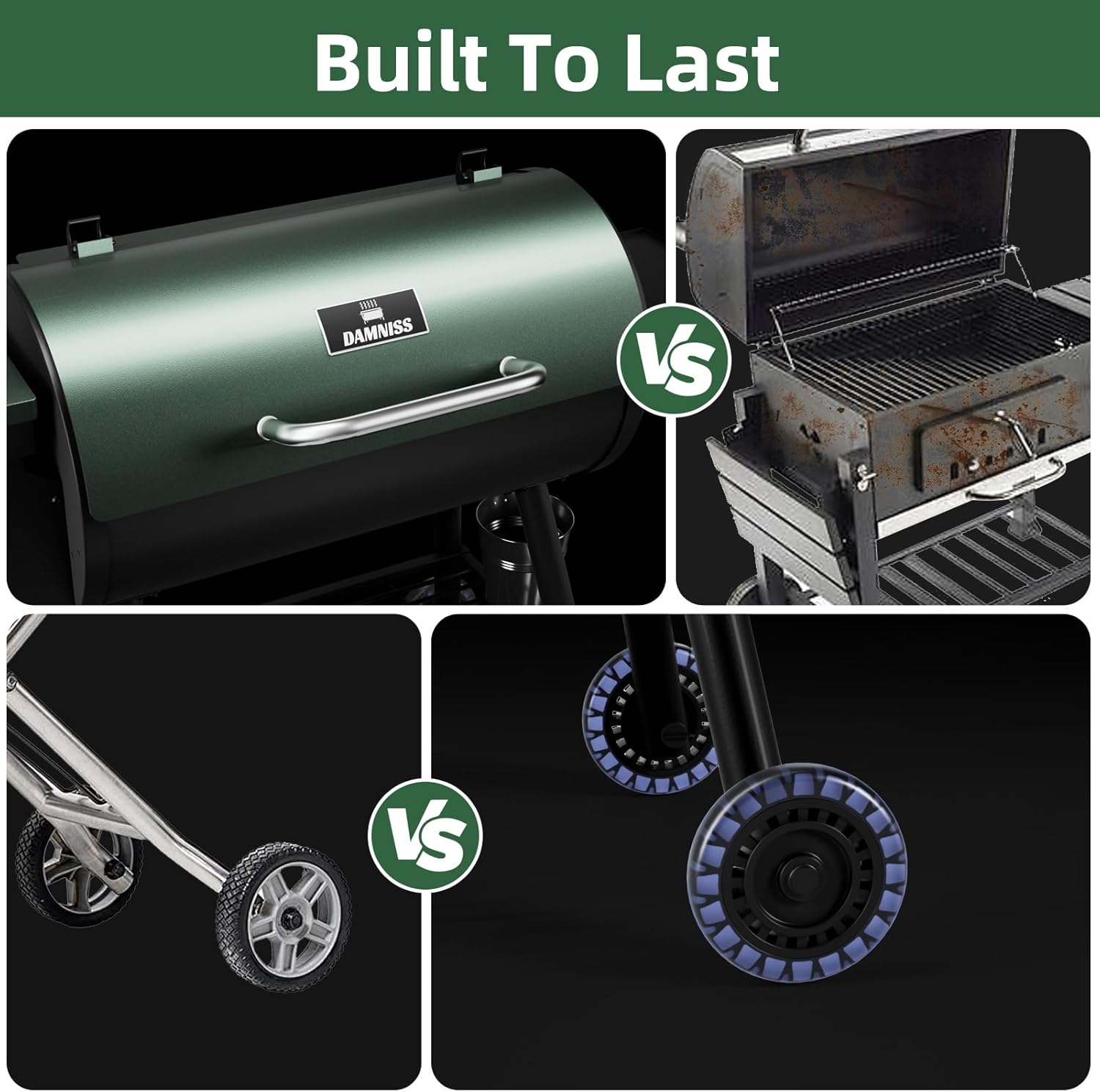 Wood Pellet Smoker BBQ Grill with Latest PID Technology LCD Controller 565 SQ.IN Cook Area 8 In 1 Pellet Grill with Auto Temperature Control and Meat Probe for Home Party Outdoor