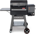 Coleman Cookout 1000 Pellet Grill with 1035-Sq. In. Total Cooking Surface, LED Digital Controller, Timer, 2 Meat Probes, and Side Shelf, Pellet Smoker Grill with Fully Insulated Lid in Black/Gray