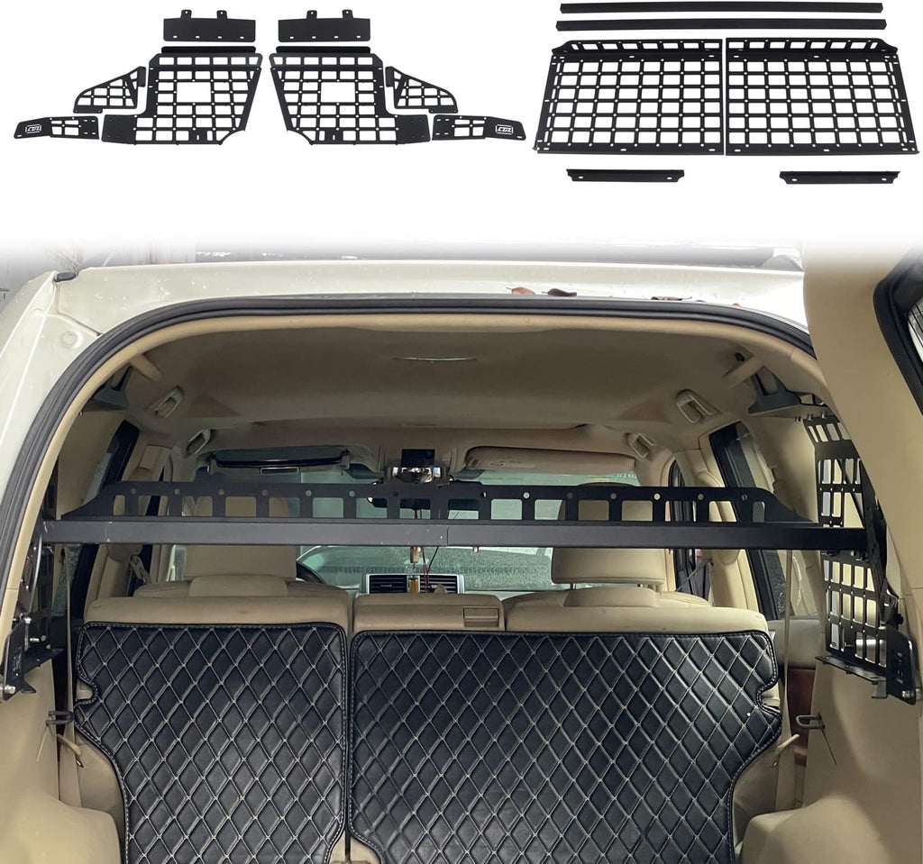 ITrims Car Trunk Organizer for Toyota Prado J150 / Lexus GX460 2010-2024 Interior Modular Storage Molle Panel Shelf Rear Trunk Luggage Carrier Cargo Rack Basket(No Speaker)
