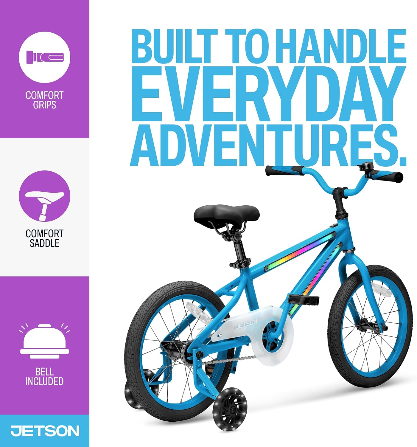 Jetson Light Rider Kids' Light-up Unisex Bike, LED Light-up Frame, 3 Different Light Modes