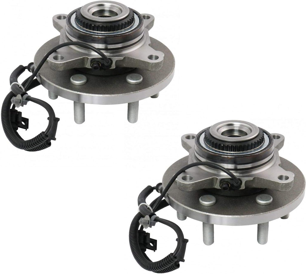 TRQ Front Left and Right Wheel Bearing and Hub Assembly Set 2 Piece Compatible with 2015-2017 Ford Expedition 4WD 2015-2017 Lincoln Navigator 4WD