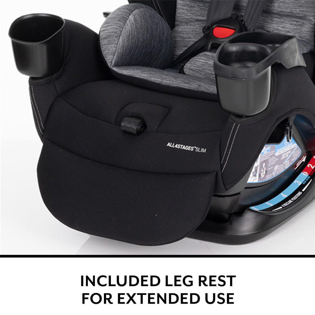 Evenflo All4Stages Slim Plus Canopy 4-in-1 Convertible Car Seat (Baker Gray)