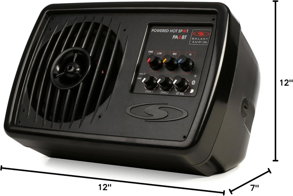 Galaxy Audio PA6BT 6' 170 Watt 2-Way Powered Hot Spot Monitor Speaker With Bluetooth,Black