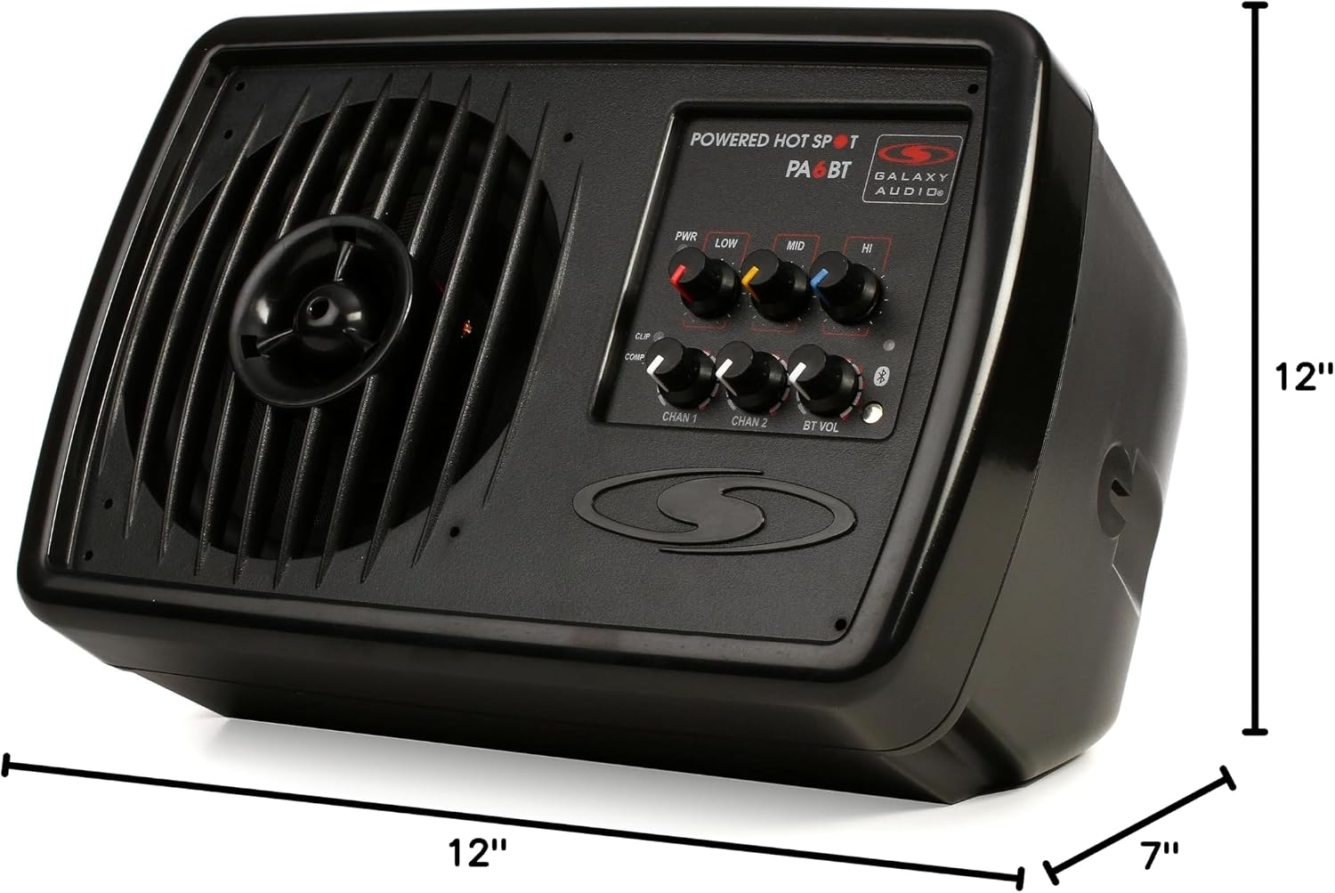 Galaxy Audio PA6BT 6' 170 Watt 2-Way Powered Hot Spot Monitor Speaker With Bluetooth,Black