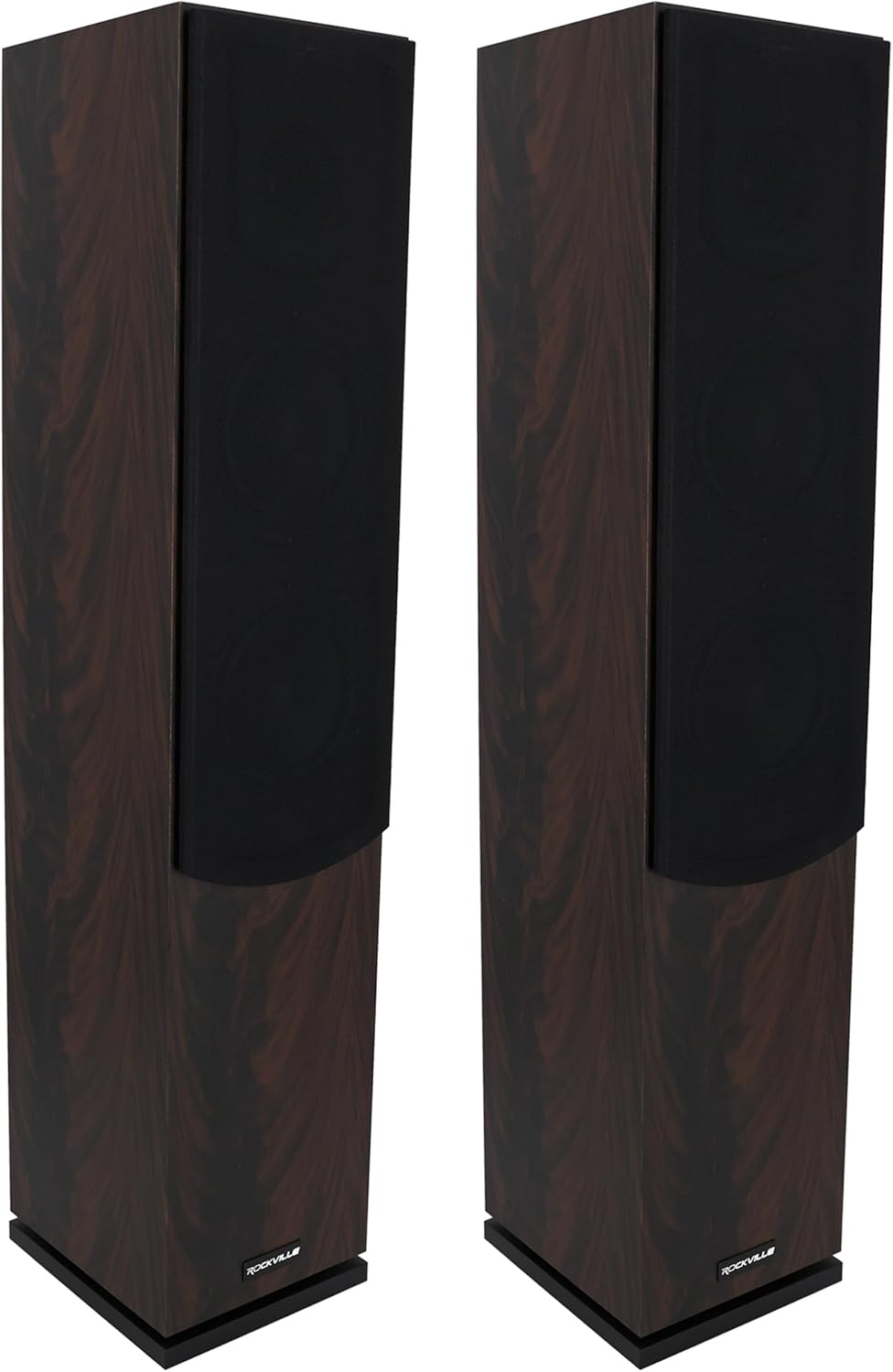 Rockville Pair Lux 654 Dark Woord Dual 6.5' Home Theater Stereo Tower Speakers, 160W RMS, 640W Peak, 8 Ohm, Silk Tweeter, MDF Audio Cabinet, 22Hz-20kHz, USA-Engineered, Vietnam-Made (2 Items)