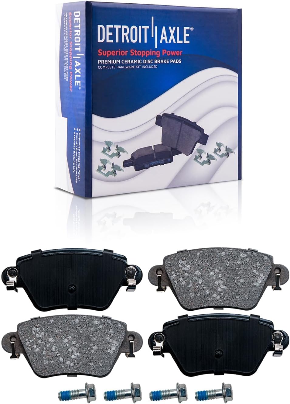 Detroit Axle - Brake Kit for 2002 2003 2004 2005 Jaguar X-Type Front and Rear Disc Brake Rotors and Ceramic Brakes Pads Replacement - 10pc Set