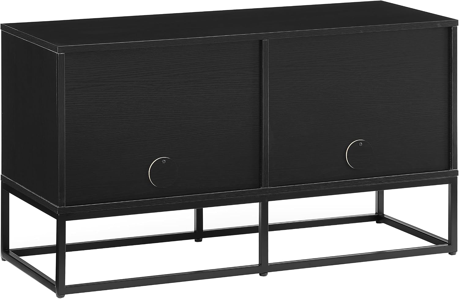 Crosley Furniture Enzo Medium Vinyl Record Storage TV Stand and Entertainment Center, Media Console, Black