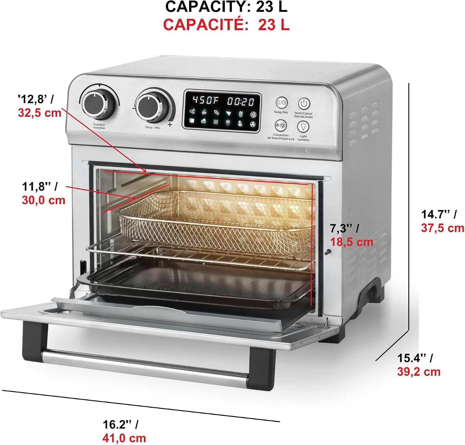 Starfrit 20.885-Quart 1,700-Watt Air Fryer Toaster Oven