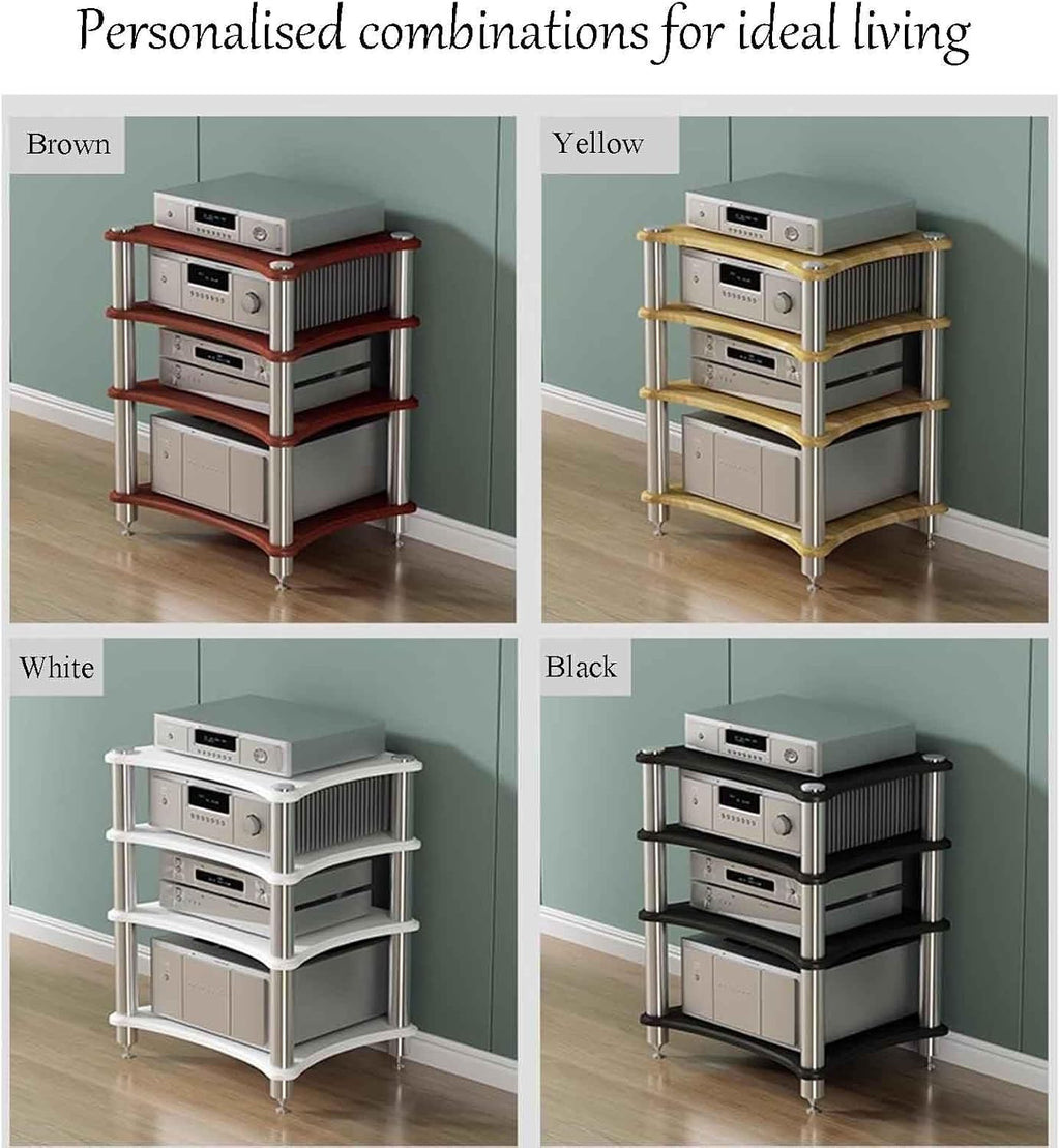 Home Audio Equipment Cabinet Professional Amplifier Rack HiFi Audio Equipment Cabinet Multi-Functional Audio Cabinet 3 Layers of Stable Support Does not Hurt The Floor (Color : Black, Size : 3st flo