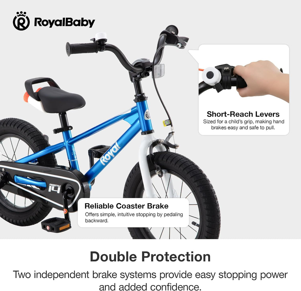 RoyalBaby Kids Bike Freestyle Classic 12 14 16 18 Inch Children Bicycle for Ages 3-10 Years Toddler to Big Kids