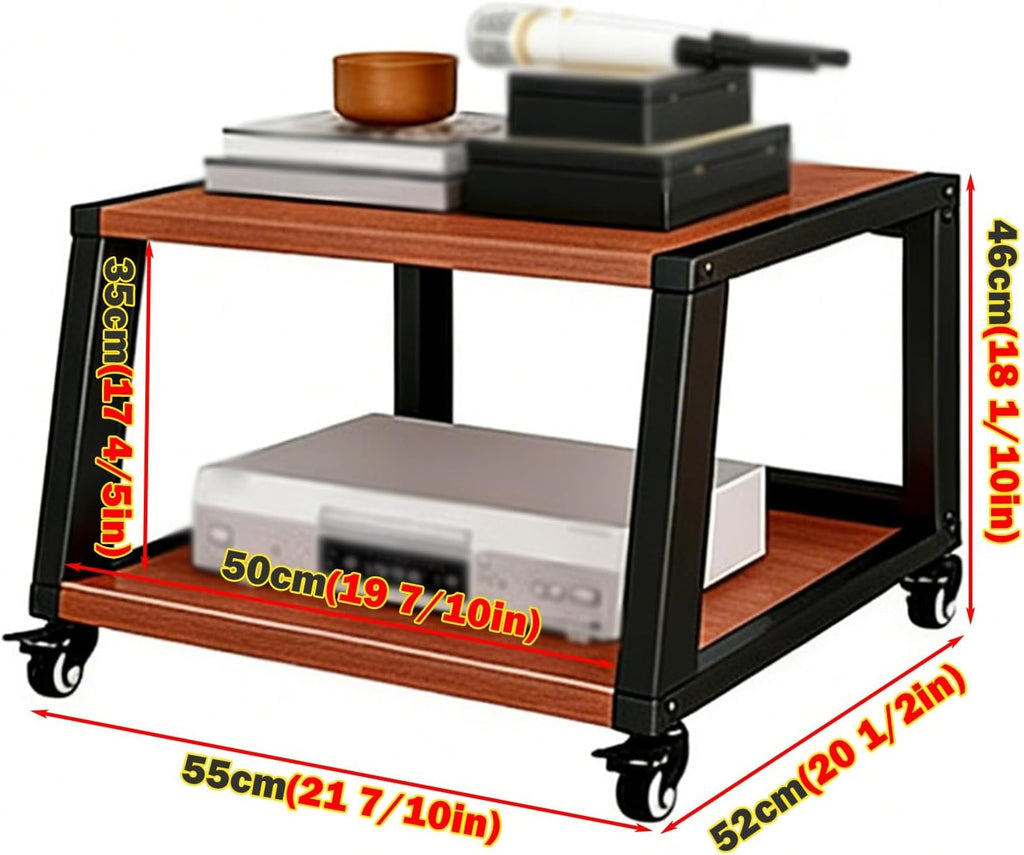 YLLFFLL Heavy Duty Stereo Rack System Cabinet with Casters, 2 3 4 5 Tier Audio Component Racks Tower Media Stereo Stand Equipment Shelf, Hi Fi Stands for Home(#2,2 Shelf)