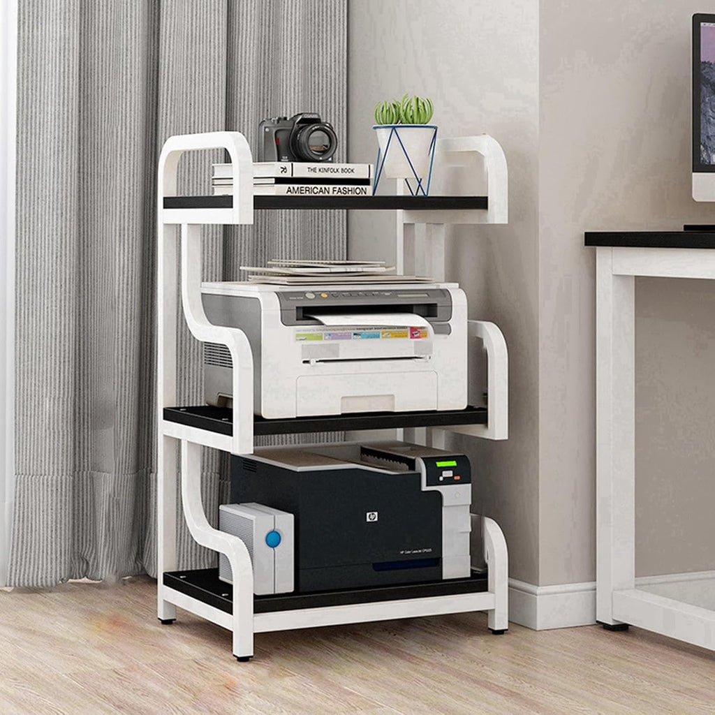3-Tier Media Stand for TVs & Audio Equipment - Versatile Floor-Standing Stereo Cabinet with Shelves for DVDs, Gaming, & Recording Rooms - Modern Black AV Rack