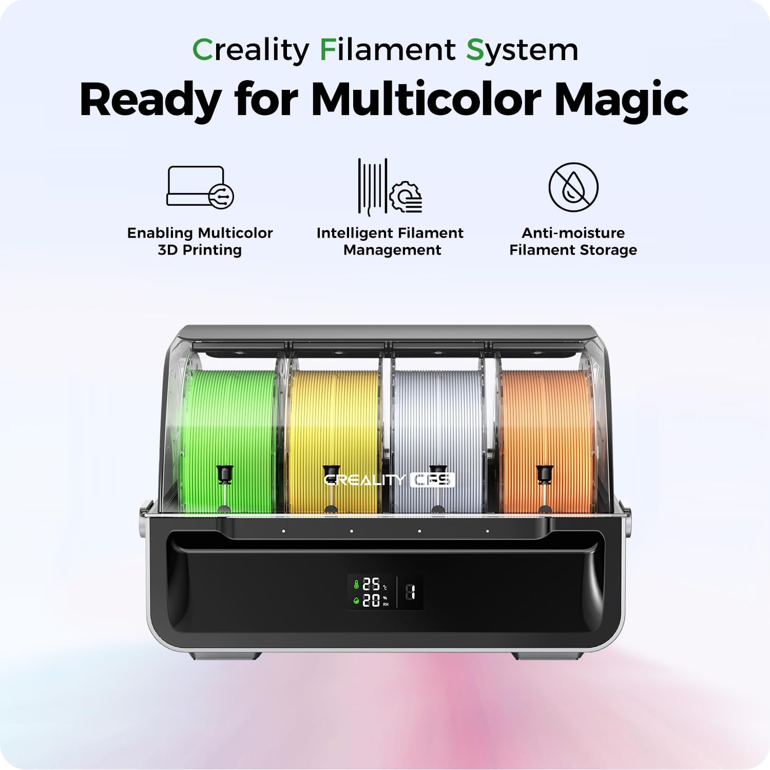 Official Creality CFS Multicolor 3D Printer Filament System, Anti-Moisture Filament Storage, Supports 16 Color Printing for K1 MAX/K1 SE/K1C/K1/K2 Plus/K2 Series/K1 Series CFS Kit