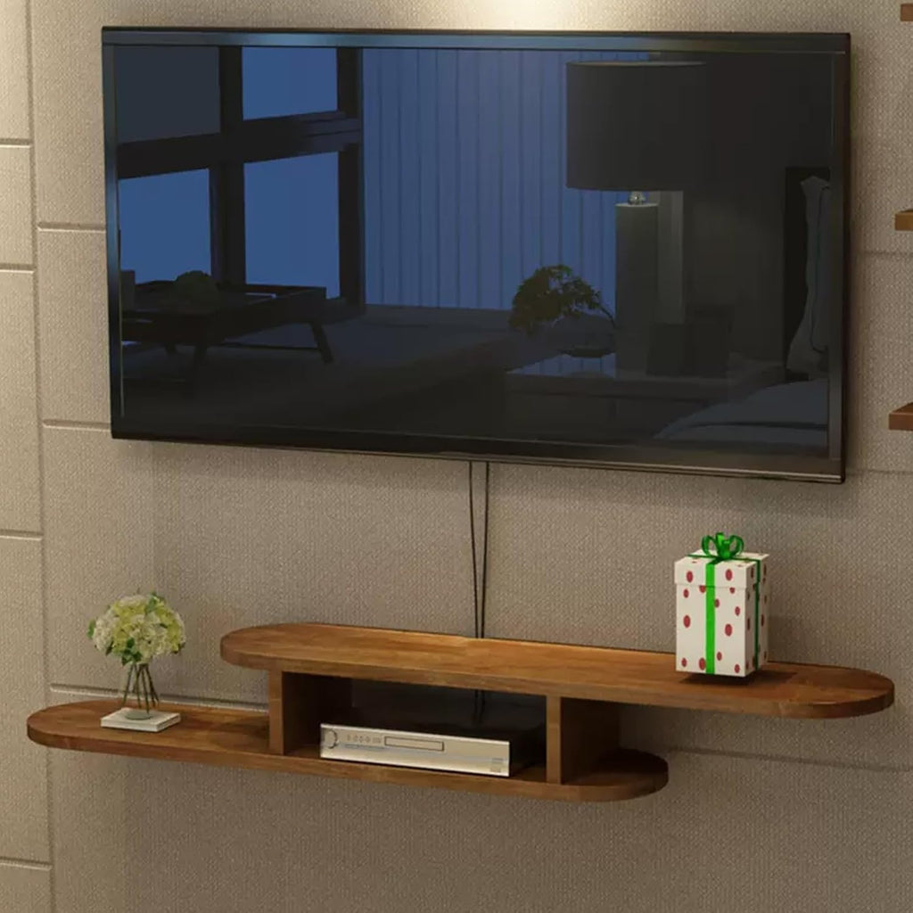 Floating TV Shelf, Wall Mounted Storage Rack, Can Store Multimedia Audio and Video Equipment, Modern Entertainment Center Console for Bedroom Living Room Media Room Gaming Room (Color : Brow