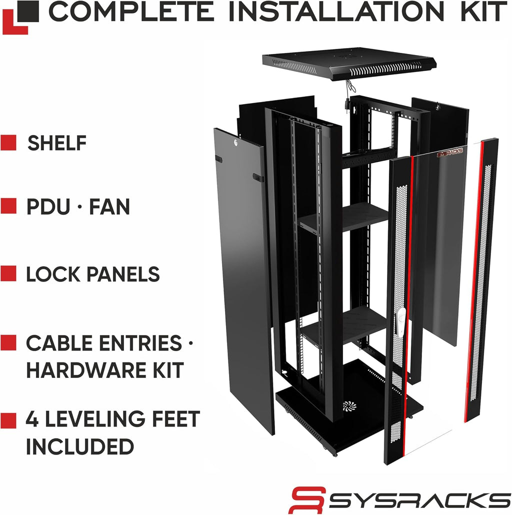 15U Wall Mount Server Rack Cabinet – 19' Network Rack Enclosure, 18' Deep Data Rack Cabinet with Fan, PDU & Shelf for IT Equipment, Switches and Patch Panel
