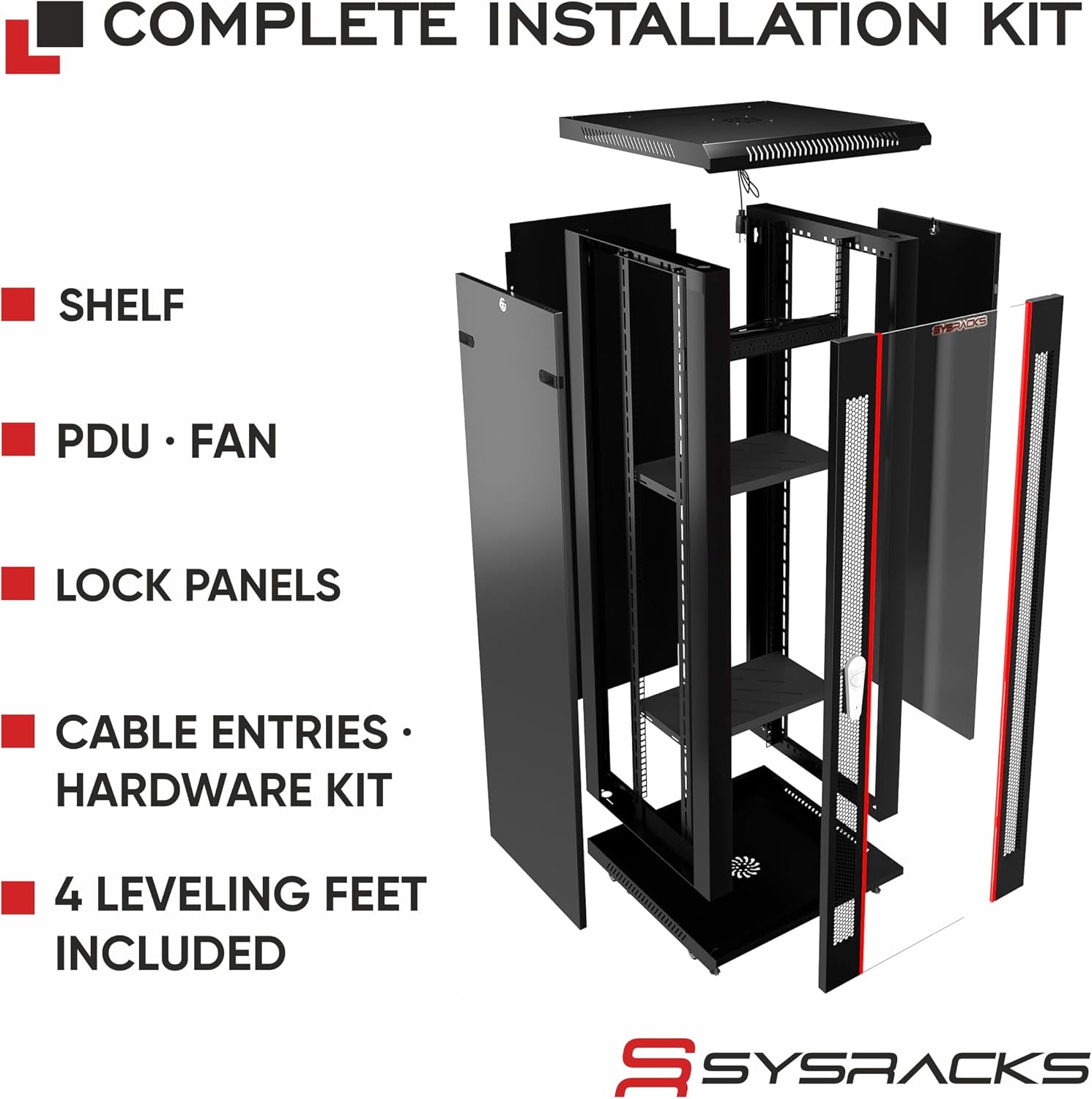 15U Wall Mount Server Rack Cabinet – 19' Network Rack Enclosure, 18' Deep Data Rack Cabinet with Fan, PDU & Shelf for IT Equipment, Switches and Patch Panel