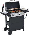 Endark 4-burner | 34,000 BTU all-purpose cast iron bbq grill | Perfect for outdoor cooking, garden, poolside, tailgating and hiking | great for roasting, searing, kebabs