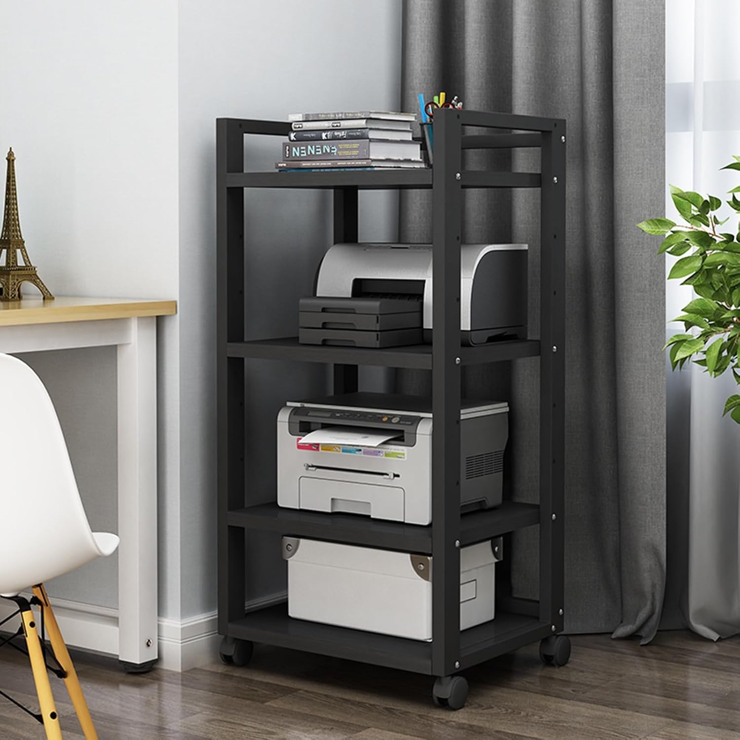 4 Tier Adjustable Audio Cabinet/Corner Bookcase, Home Theater Cabinet/Kitchen Storage Stand for DVD Player Book, Electronics Equipment Shelf (Size : Style A)