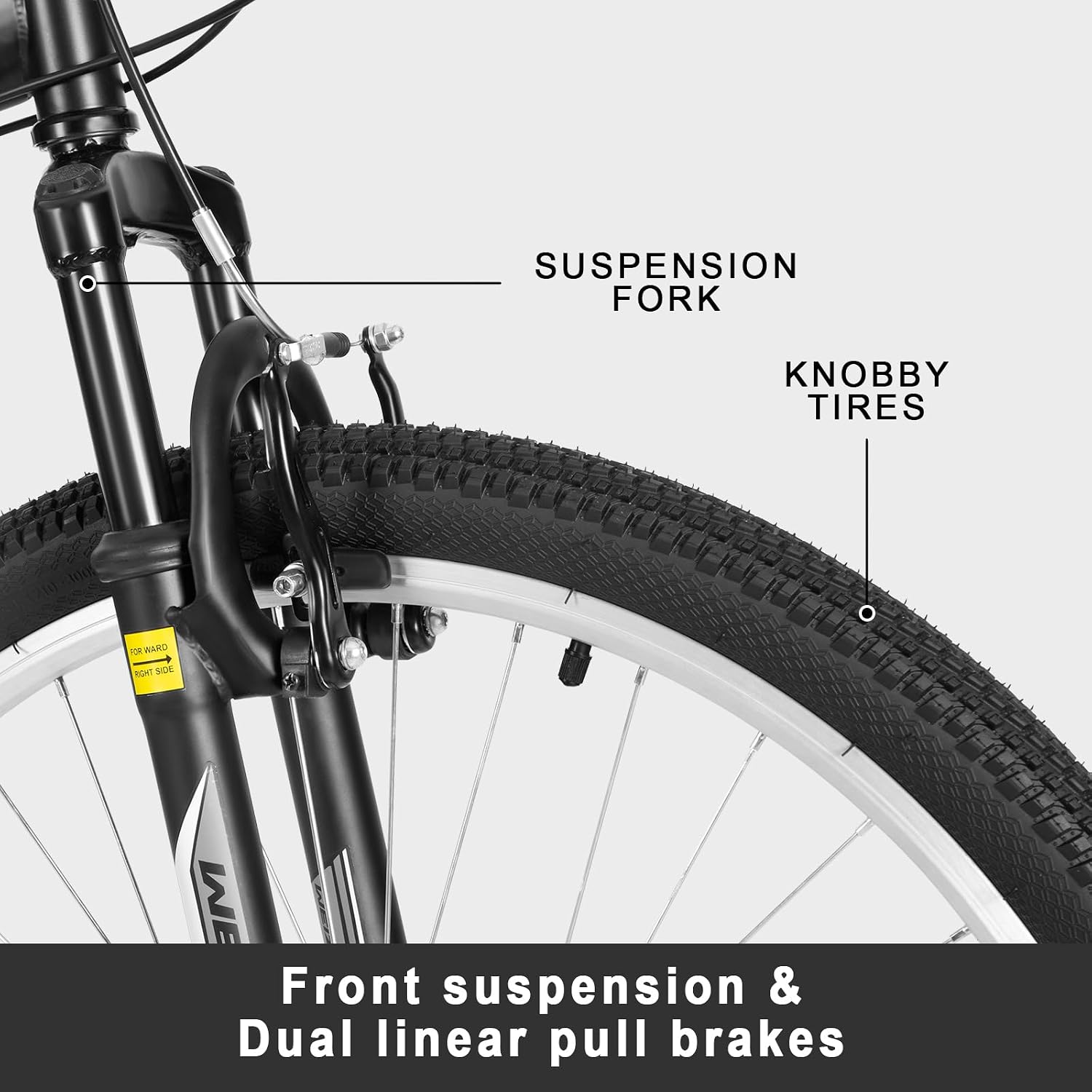 WEIZE Mountain Bike 26 27.5 inch Outdoor Cycling Bike 18-Speed/High-Carbon Steel/Dual Full Suspension, Adjustable Ergonomic Seat for Men Women Adult, MTB Bicycle with Suspension Fork